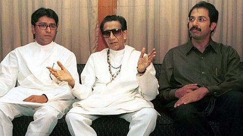 Bal Thackeray with nephew Raj and son Uddhav Thackeray