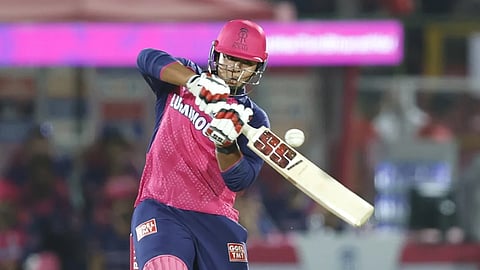 Rajasthan Royals teen star Vaibhav Suryavanshi plays a shot against Lucknow Super Giants