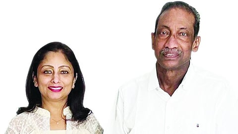 Dentist Dr AK Balachandran with his daughter Dr Anu