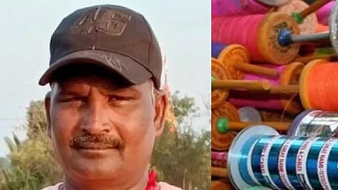kite string throat  slit by oldman dies