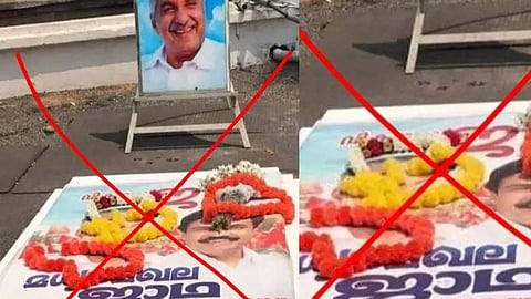 The person who put up the poster on Oommen Chandy's grave has been identified