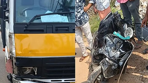 
Lorry hits scooter in accident; scooter rider dies tragically