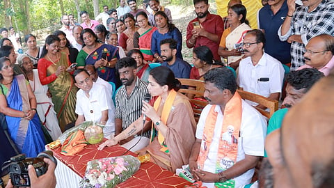 Actress Khushbu seeks votes for Haripad Sandeep Vachaspat