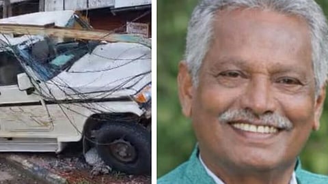 former devikulam mla a.k. mani injured in vehicle accident pathanamthitta