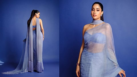 janhvi kapoor saree- duppatta look viral