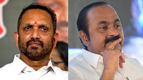k. surendran against v.d. satheesan in kerala vc rss event controversy