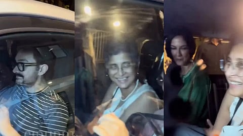 aamir khan spotted with ex wifes and girlfriend