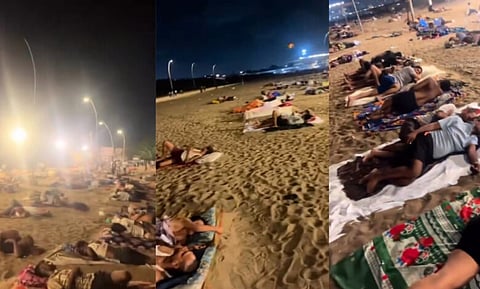 Locals sleep on Versova beach to cope with the heat