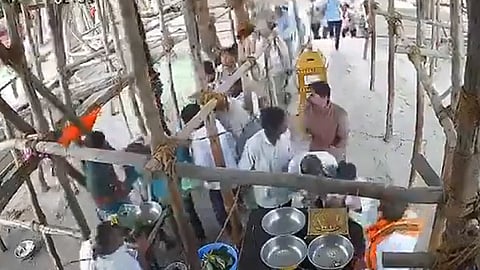 Temple roof collapses