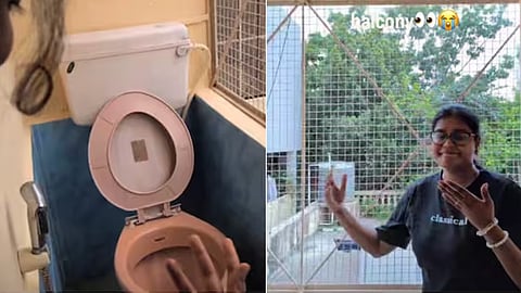 Toilet on the balcony! Flat in Bengaluru with a strange facility | Video