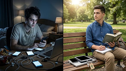 A young man goes on a 'digital detox' during a time of addiction to digital gadgets x posts goes viral