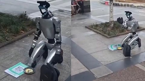 "I don't have money to pay my electricity bill"; Robot begs on the street