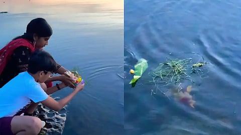 indian family immerses ganapathi idol to canadian river; video goes viral