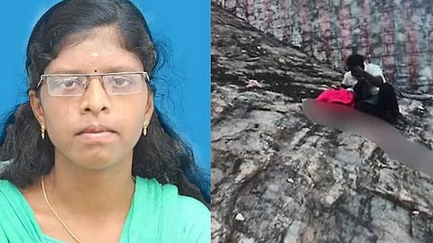 group of monkeys gathered around her; a young woman fell off a cliff and died in fear