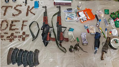 Weapons seized from ULFA commanders