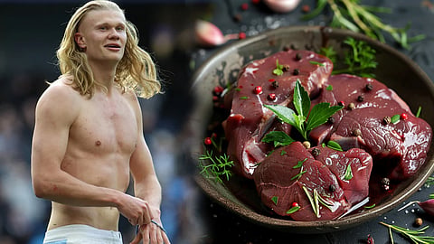 eats cow's liver and heart and drinks milk; with 1,000 sit-ups and 300 push-ups daily, Haaland is no ordinary athlete