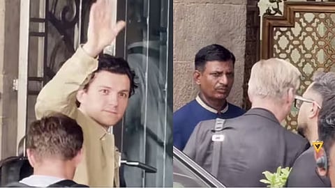 tom holland and christopher nolan spotted at mumbai for the odyssey indian premiere