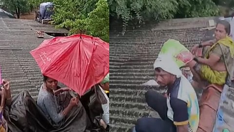 Floodwaters enter house where a death occurred; family climbs onto roof with the body