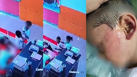 Class monitor brutally beats nursery child, video