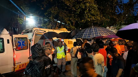 Rescue operations underway following a landslide in a tunnel in Sikkim.