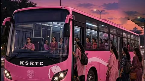 ksrtc pink bus starts thursday women safe night travel
