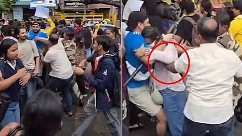 
Protest against a police officer who inappropriately touched a woman during a protest.