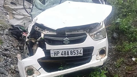 Five people died after their car plunged into a gorge in Himachal.