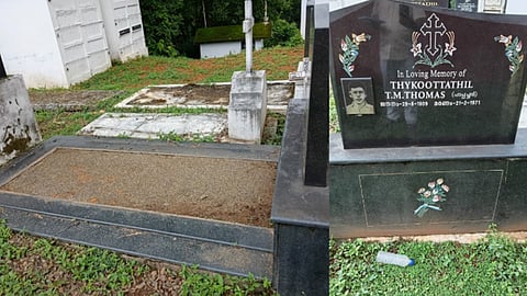 Theft even at the cemetery; granite slabs covering a tomb go missing