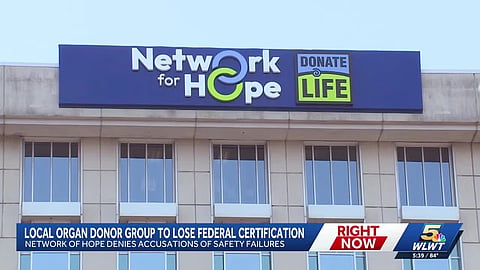 Action revoke the accreditation organ donation organization  US