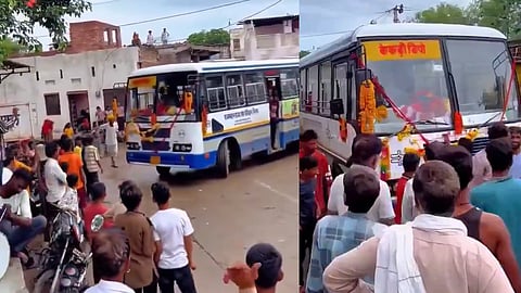 A 79-year wait; villagers in Rajasthan welcome the first government bus | Video