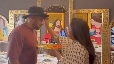 Arpita Khan celebrating Raksha Bandhan with Salman Khan.
