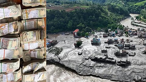 Locker containing cash washed in by floods; locals loot