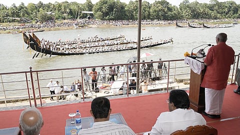 Vice President C.P. Radhakrishnan inaugurates the Aranmula Uthrattathi Boat Race