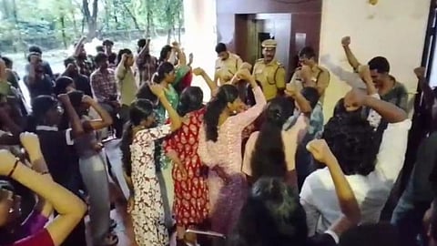 Action taken against students who participated in SFI protest at Kalady University