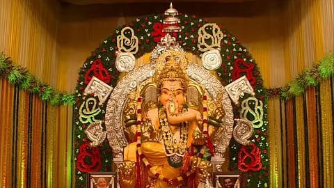 GSB Mahaganapathi adorned with 66 kg of gold ornaments; insurance cover worth ₹703 crore.