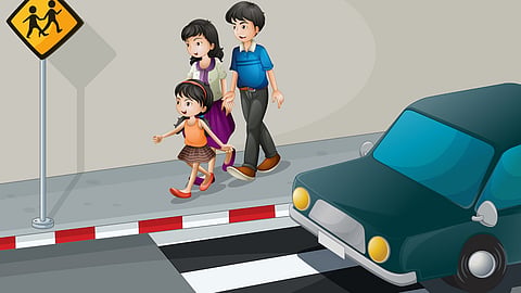 Zebra crossing fine Kerala police