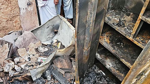 fire breaks out from fridge, house caught fire