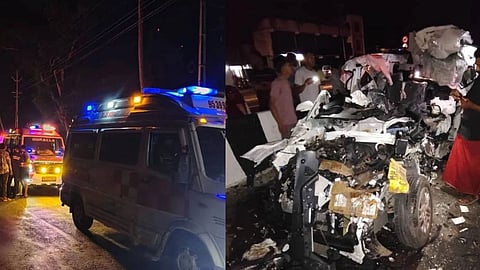 thrissur kaipamangalam vehicle accident; lorry driver held