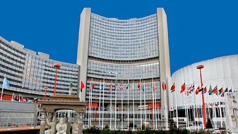 The headquarters of the International Atomic Energy Agency in Vienna, Austria.