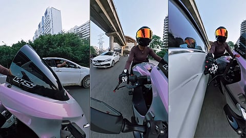 Gurugram road rage woman biker hit by car