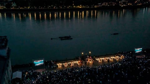 Ganga Aarti held on the banks of the River Thames in London