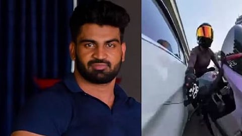 Accused Kalyan Bainsla; scene of the accident.