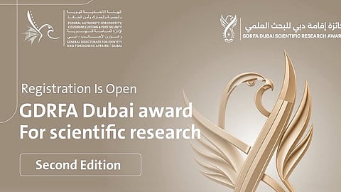 Applications open for the GDRFA Dubai Scientific Research Award; deadline is October 15