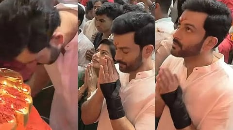 
Prithviraj seeks the blessings of Lalbaugcha Raja.