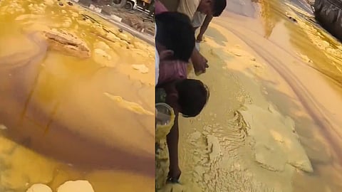 Ghee-laden truck overturns; locals scoop up ghee from the roadside