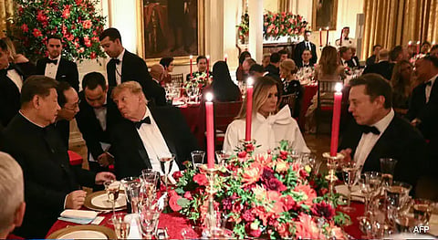 Elon Musk, Tim Cook, and Sam Altman at Trump's banquet for Xi Jinping