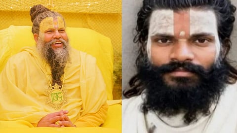 Premanand Maharaj (left) and the deceased follower Deepak Lodhi (right)