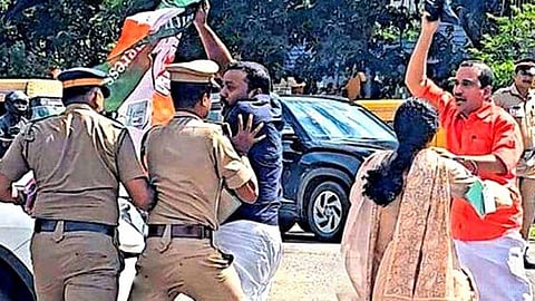 black flag protest against amit shah files complaint