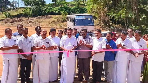MLA Shibu Thekkumpuram inaugurates the access road leading from the Thankalam-Kozhippilly bypass to the KSRTC bus stand.