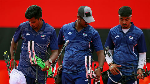 triple gold in archery for india in asian games